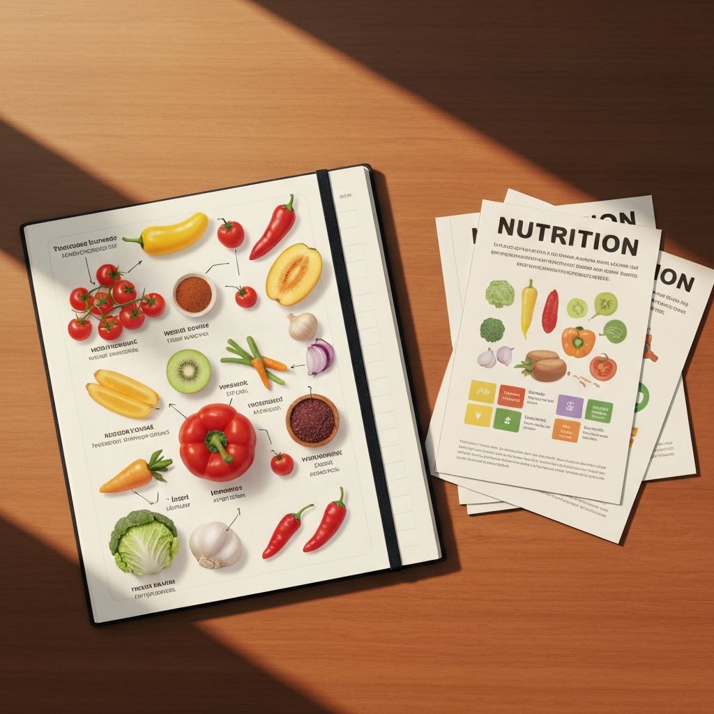 Natural foods and educational materials about nutrition